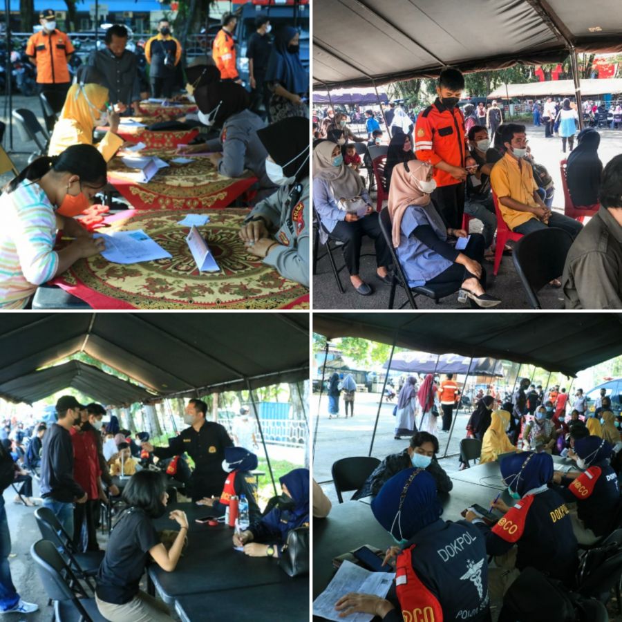 2 Hari Vaksinasi Polda Sumbar dan Komponen Anak Bangsa, Ada 800 Orang yang di Vaksin