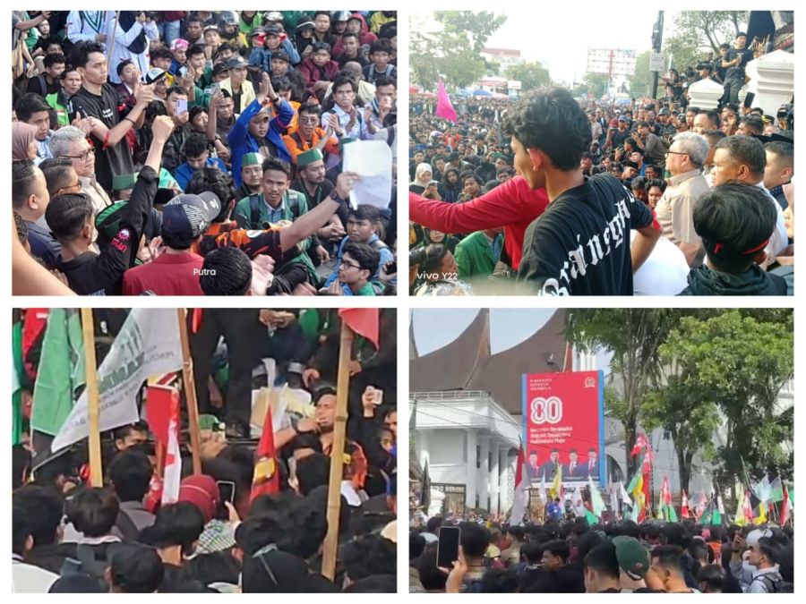 Aksi Damai Ribuan Massa Warnai Gedung DPRD Sumbar, Tuntutan Disepakati dan Dibawa ke Pusat
