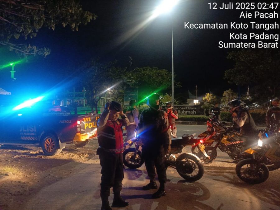 Antisipasi Aksi  Tawuran dan Balap Liar, Tim Gabungan Polda Sumbar Gelar Patroli KRYD 