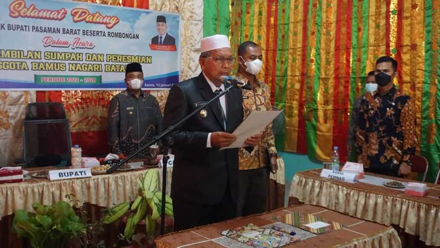 Bamus Nagari Batahan Periode 2022-2028 Dilantik, Hamsuardi: Mari Totalitas dalam Pengabdian