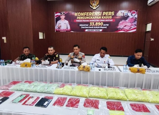 Berawal dari Penangkapan di Binuang, Polres Tapin Sita 33.890 Butir Ekstasi