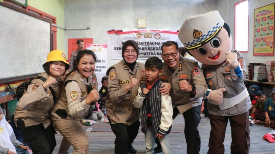 Beri Trauma Healing di Candung Agam, Polisi: Kami Hadir Bantu Dukungan Psiko Sosial