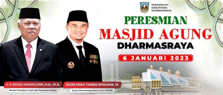 Besok Mesjid Agung Dharmasraya Diresmikan Menteri PUPR, Ribuan Orang Diperkirakan Hadir Shalat Jumat