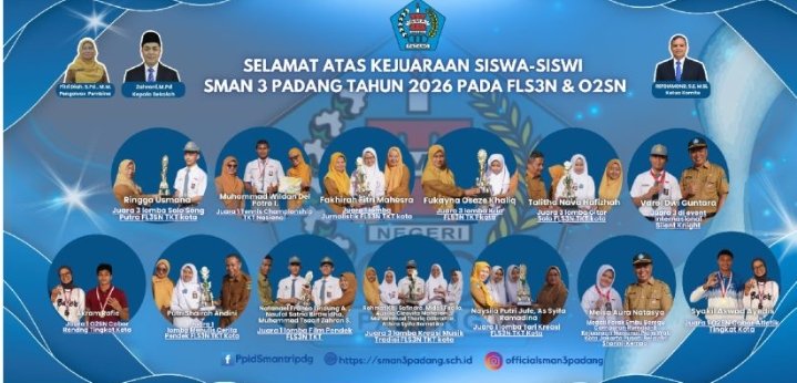 Borong Prestasi, SMAN 3 Padang Jadi Juara Umum FLS3N 2026