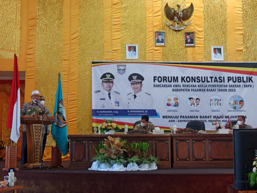 Bupati Pasbar Tegaskan Prioritas Pembangunan Dalam Forum Konsultasi Publik RKPD 2023