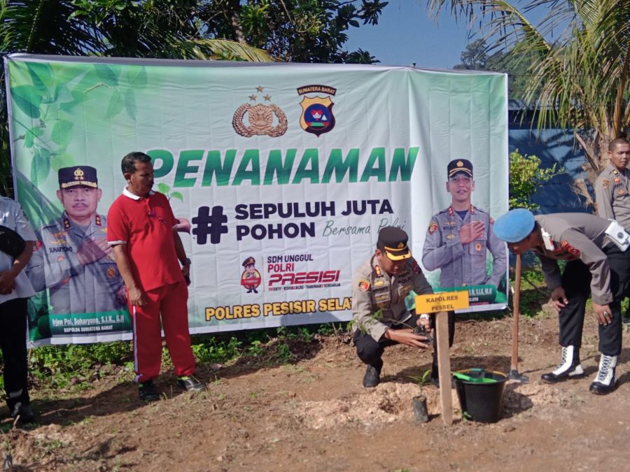 Cegah Dampak Kabut Asap dan Kerusakan Lingkungan, Polres Pessel Tanam 10 juta Pohon