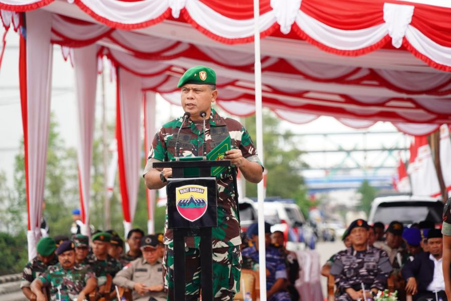 Danrem 032/Wbr Sambut Kedatangan Satgas RI-PNG Yonif 133/Yudha Sakti