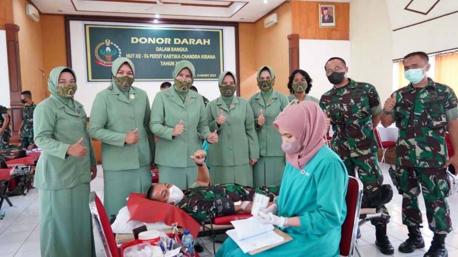 HUT ke-76 Persit Kartika Chandra Kirana Tebar Kebaikan Melalui Donor Darah