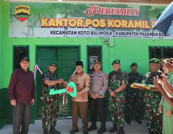 Danrem 032/Wirabraja Resmikan Pos Koramil 07/Air Bangis Kodim 0305/Pasaman