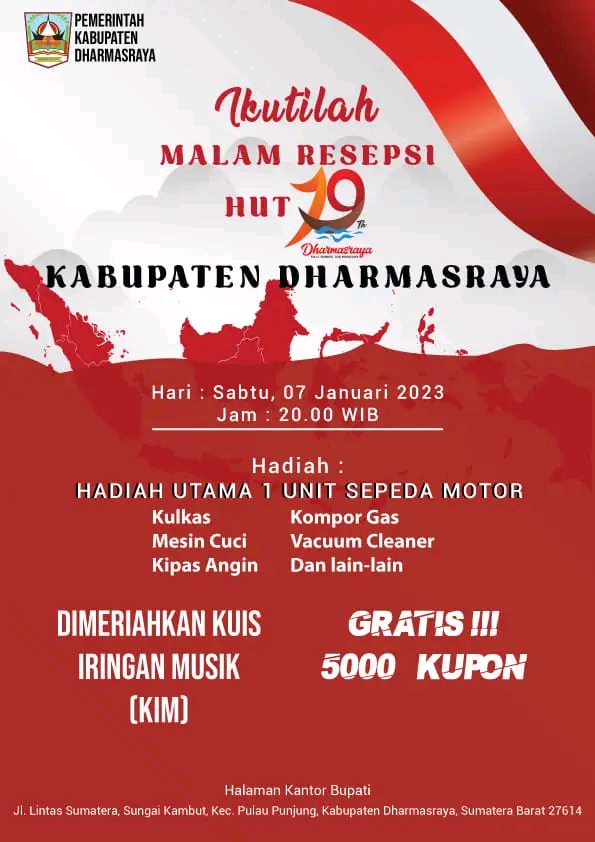 Dendang Kuis KIM Akan Meriahkan HUT Dharmasraya ke 19, Panitia Sediakan 5000 Kupon Gratis