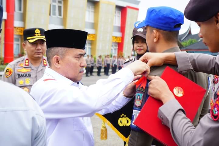 Dihadiri Sekda, Polres Dharmasraya Gelar Apel Gelar Pasukan Pengamanan Lebaran 1445 H