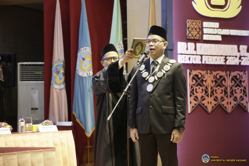 Dilantik Hari ini, Dr. Ir. Krismadinata, S.T, M.T Resmi jadi Rektor UNP Periode 2024-2029