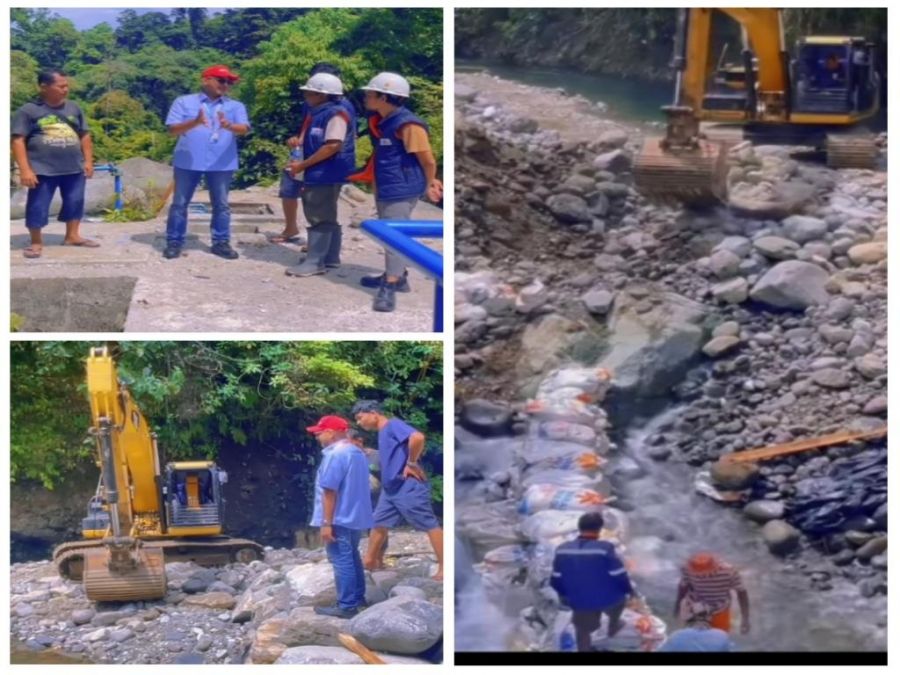 Dirut Perumda AM Kota Padang Tinjau Pekerjaan Rehab Bendungan Intake Palukahan