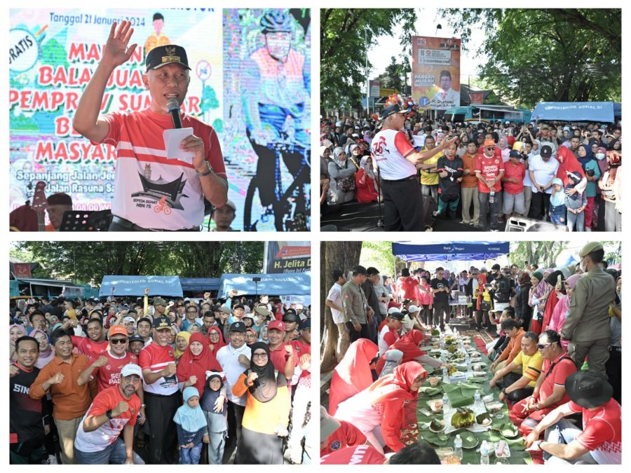 Disemarakkan Makan Balanjuang Bersama Gubernur Mahyeldi, CFD Perdana 2024 Diikuti 20ribu Lebih Warga