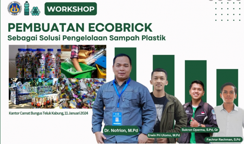Dosen UNP Bekali Masyarakat Bungus Teluk Kabung dengan Metode Ecobrick Untuk Kelola Sampah Plastik