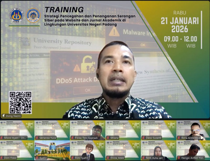 DTI UNP Gelar Pelatihan Keamanan & Penanganan Serangan Siber untuk Perkuat Ketahanan Digital Kampus