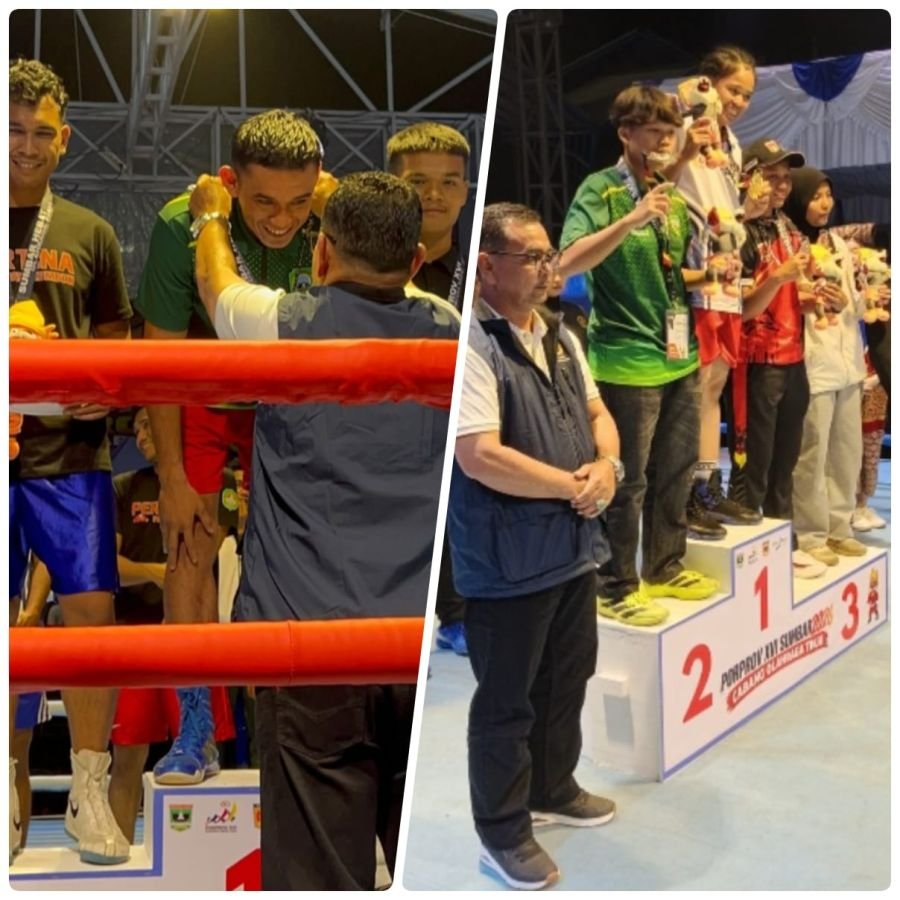 Dua Emas Tinju Pasaman, Syaiff dan Hayatullah Podium Tertinggi di Porprov Sumbar