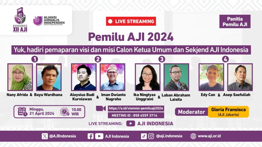 Empat Pasangan Calon Ketum-Sekjen AJI Indonesia Ramaikan Pemilu AJI