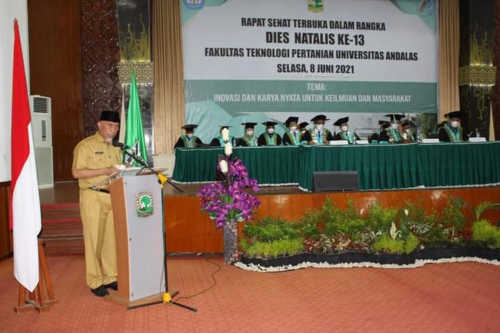 Dies Natalis Ke-13, Gubernur Mahyeldi Ajak Fateta Unand dalam Pembangunan Sumbar
