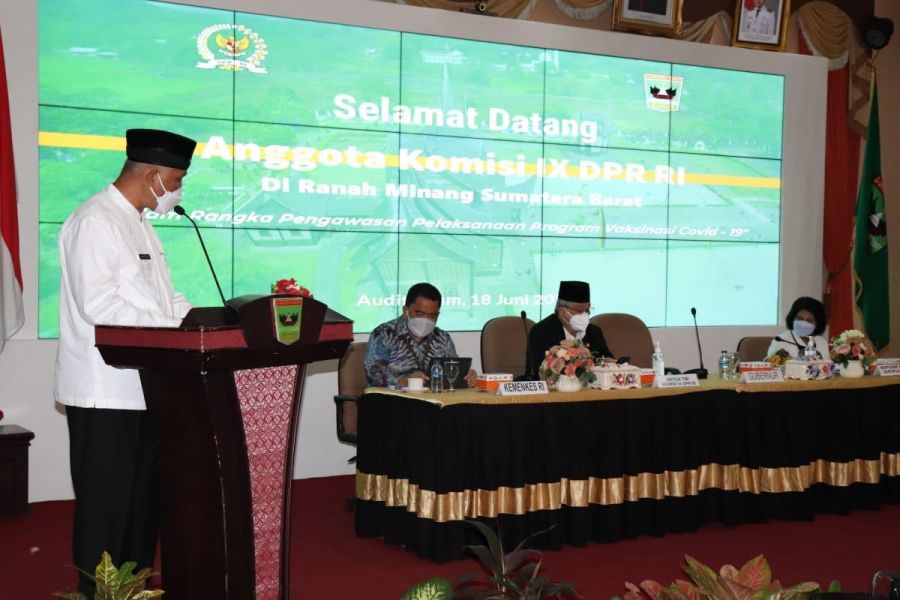 Gubernur Mahyeldi Berharap Dukungan Komisi IX DPR RI Dalam Penanganan Covid-19 Sumbar
