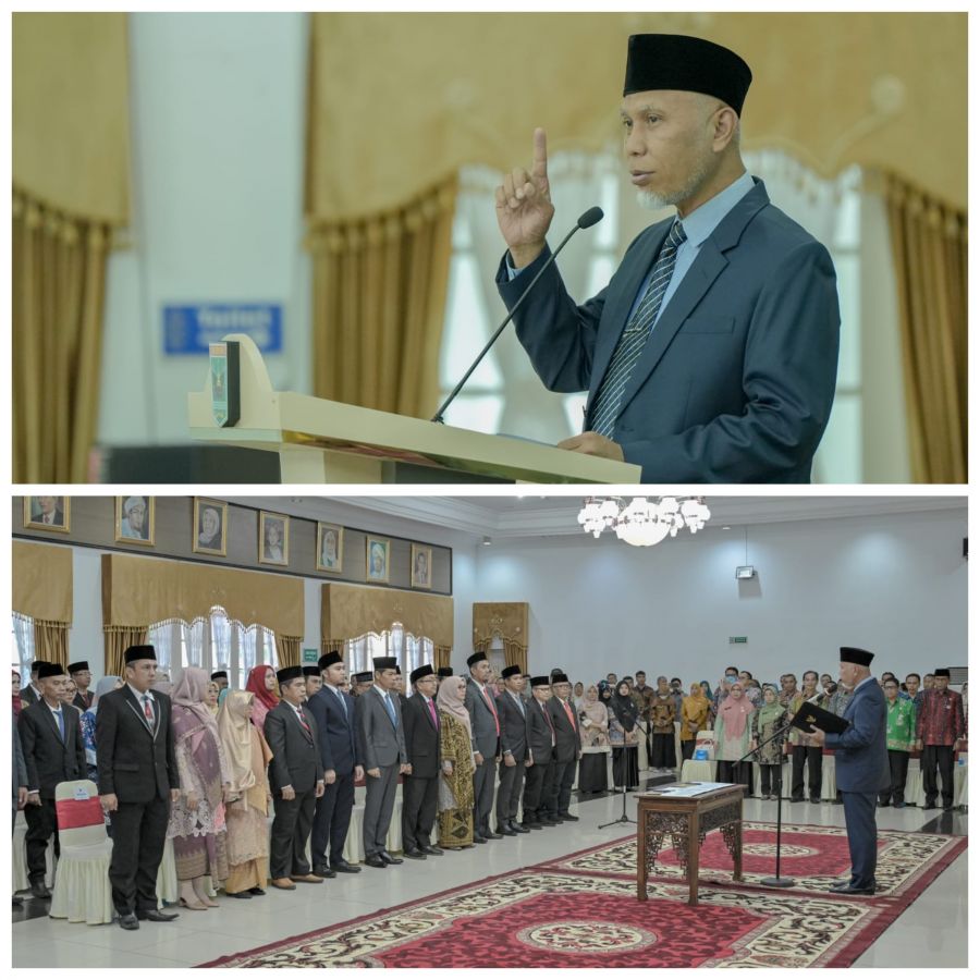 Gubernur Mahyeldi Secara Tegas Ingatkan Pejabat Baru Dilantik Agar Secepatnya Memahami Tupoksi