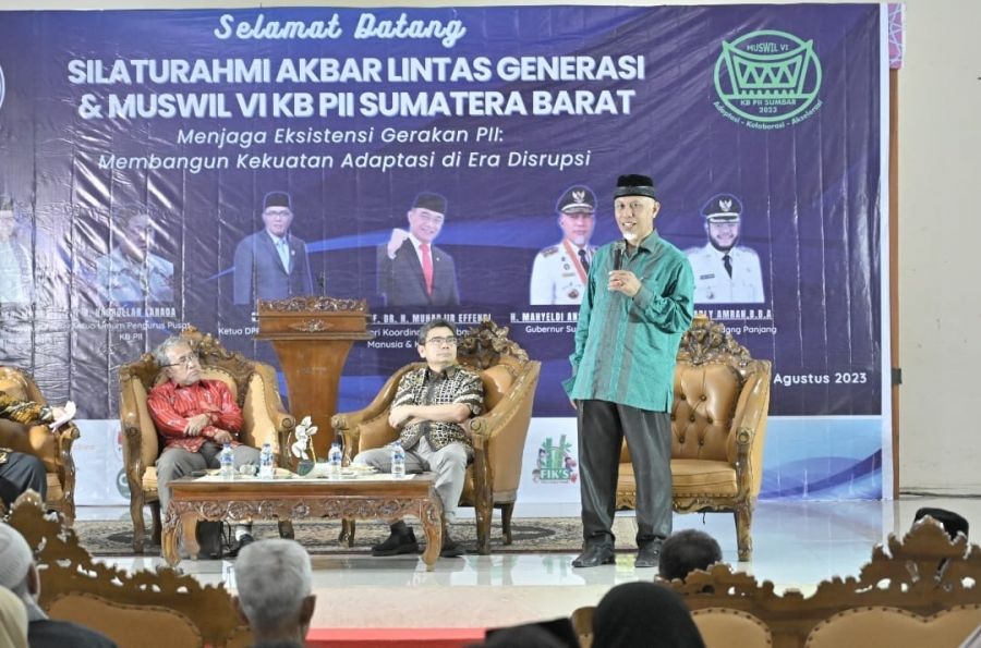 Hadiri Muswil IV KB PII, Gubernur Mahyeldi Minta Generasi Muda Harus Siap Hadapi Era Disrupsi