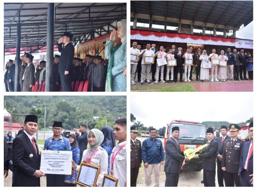 Hari Kesaktian Pancasila 2024, Pj Wako Sawahlunto Serahkan Piagam Prestasi FLS2N & Terima CSR PTBA