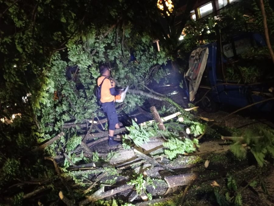 Hujan Disertai Angin Kencang Terjang Padang Kemaren Sore, BPBD Padang Catat 19 Bencana 