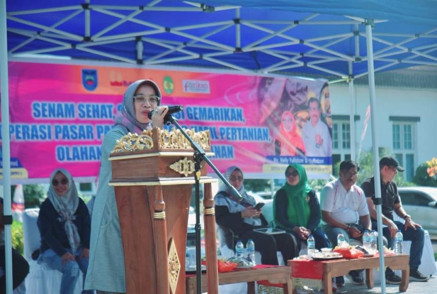 HUT PT. Bukit Asam ke-43, Sekda Ambun Kadri Buka Kegiatan Senam Sehat dan Sosialisasi GEMARIKAN