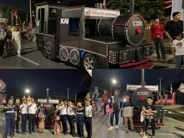 Ikut Meriahkan Festival Telong-Telong HUT Kota Padang, KAI Sumbar Hadirkan Replika Mak Itam