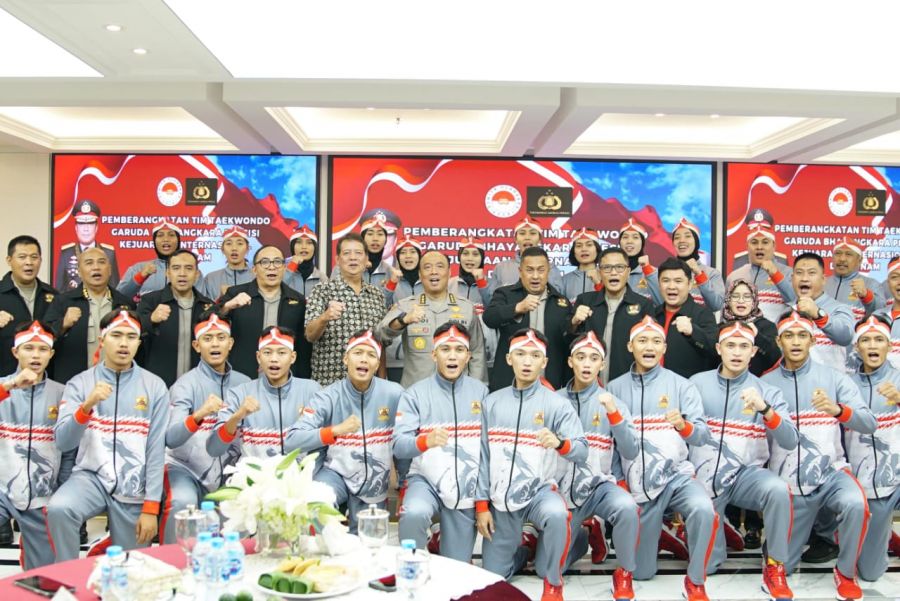 Irwasum Polri Lepas Tim Taekwondo Garbha Presisi Ke Vietnam