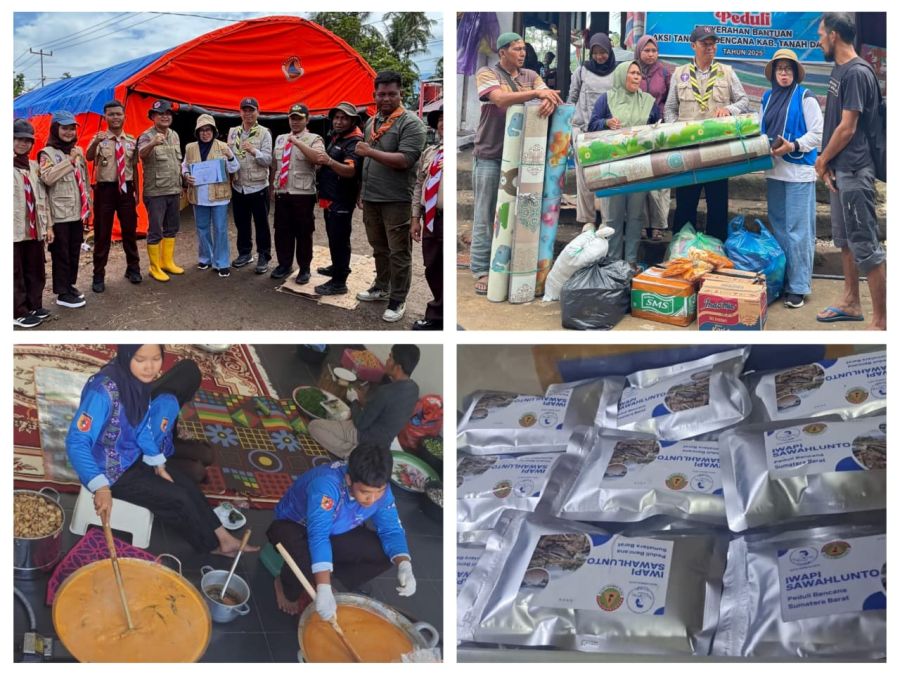 IWAPI dan Pramuka Kwarcab Sawahlunto Serahkan Bantuan Bencana Sumbar ke Solok dan Tanah Datar