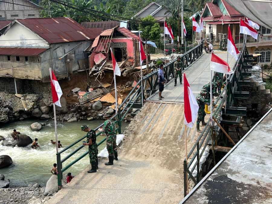 Jembatan Baley di Wilayah Kodim 0309/Solok Rampung, Akses Kembali Normal 