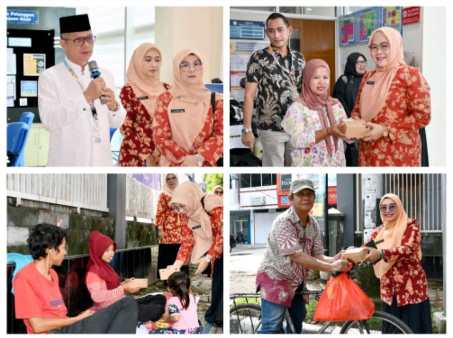 Jumat Berkah, DWP Perumda Air Minum Kota Padang Berbagi Nasi Kotak