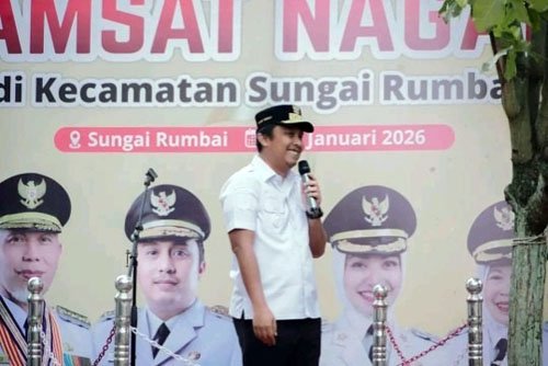 Kabar Baik Warga Perbatasan, Wagub Sumbar dan Bupati Dharmasraya Buka Samsat Sungai Rumbai