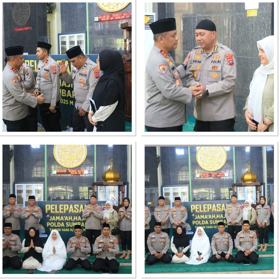 Kapolda Sumbar Lepas Jamaah Haji Personel Polda Sumbar Tahun 1446 H / 2025 M
