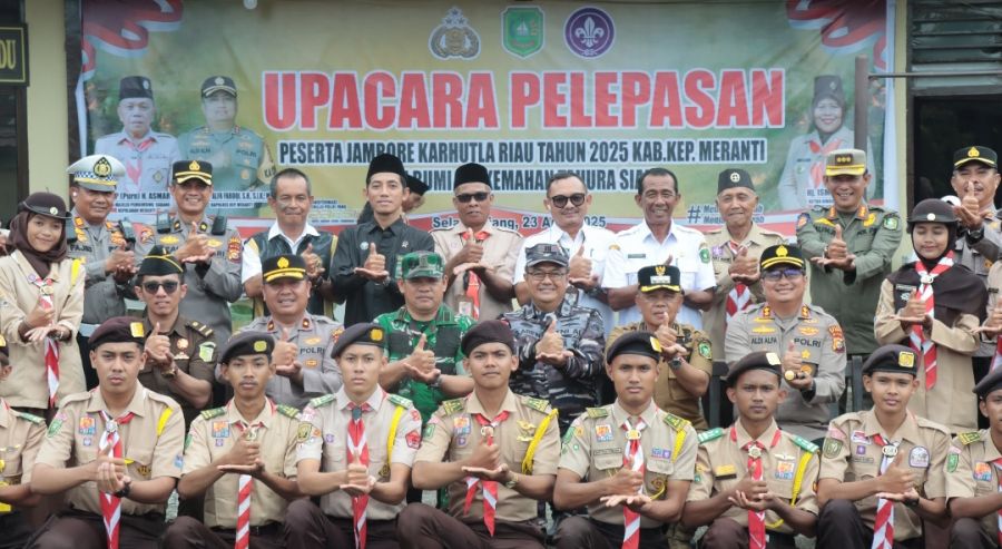 Kapolres Kepulauan Meranti Lepas Puluhan Peserta Jambore Karhutla 2025