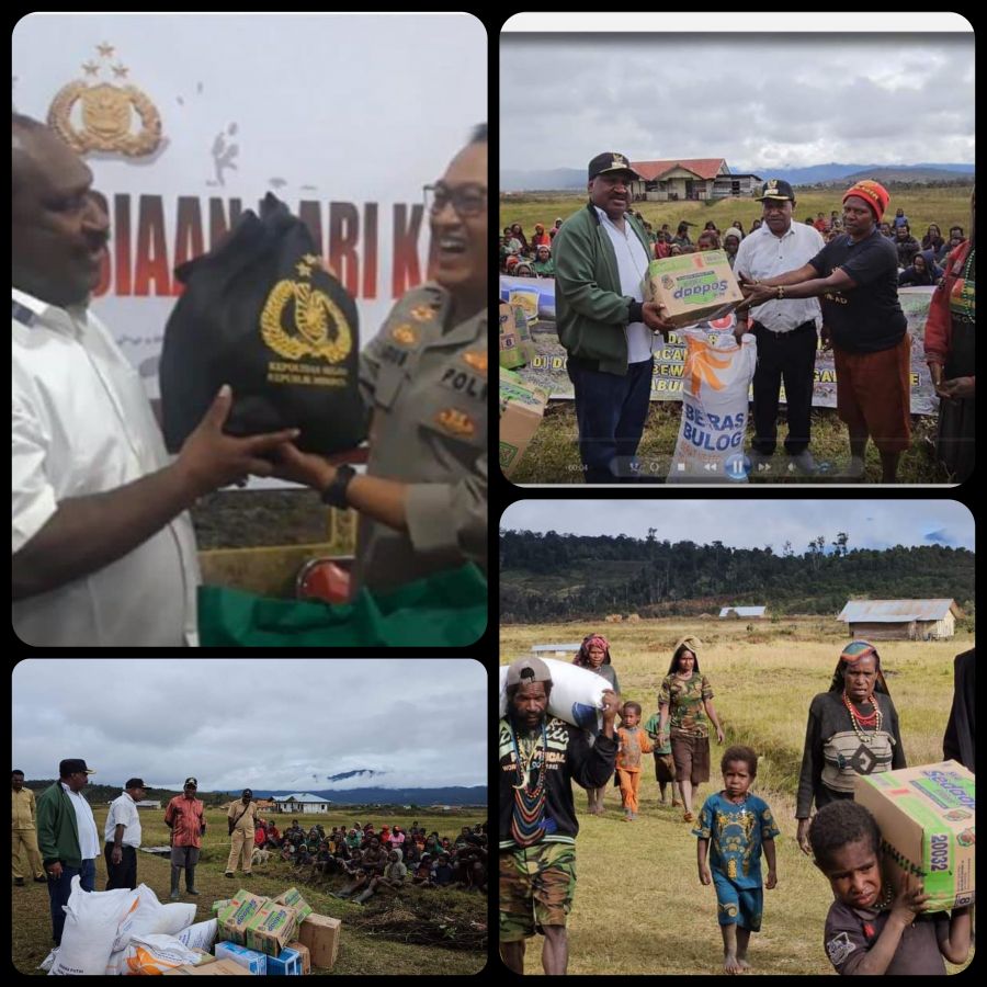 Kapolri Salurkan 264,7 Ton Beras dan 1.500 Sembako untuk Warga Papua yang Terdampak Kekeringan 