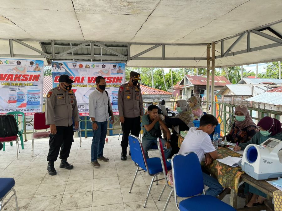 Kejar Angka Capaian Vaksin, Polres Pasaman Barat Tetap Buka Gerai Pada Hari Minggu