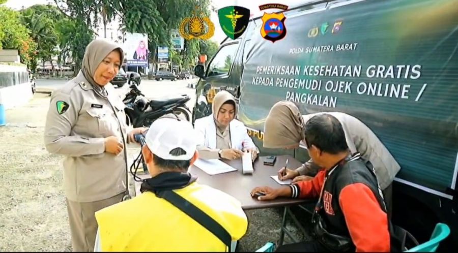 Kesehatan Ojol Prioritas, Aksi Nyata Polda Sumbar Sambut HUT Bhayangkara ke-79 