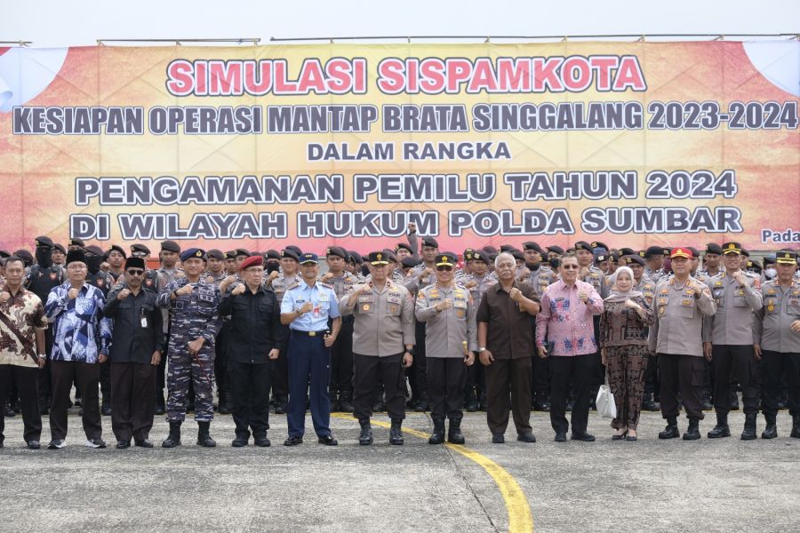 Kesiapan Ops Mantap Brata Singgalang 2023-2024, Kapolda Sumbar buka Simulasi Sispamkota