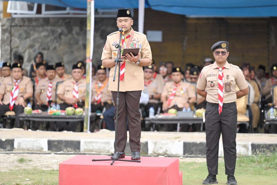 Ketua Kwarda 03 Gerakan Pramuka Sumbar Datangi Kemah Bela Negara Tingkat Daerah 2023 Gunakan Jetski