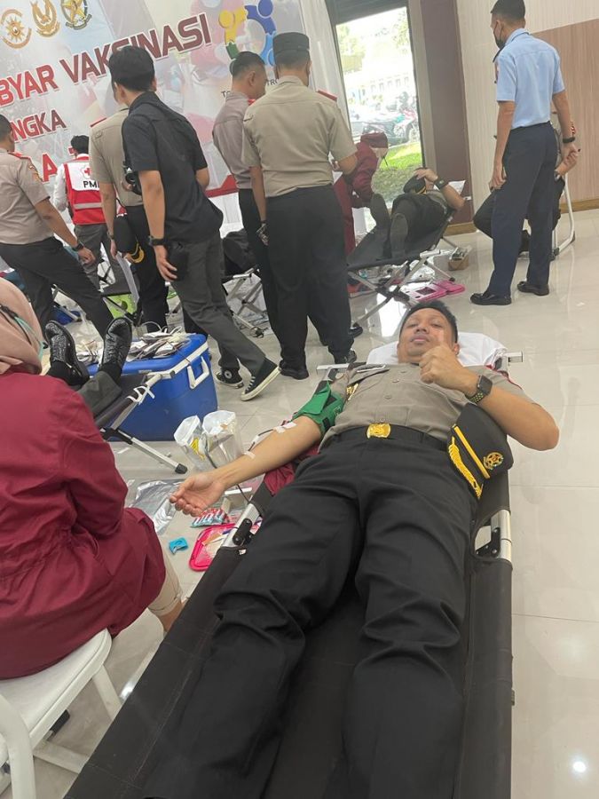 Kompol Rico Fernanda Peserta Didik (Serdik) Sespimmen Polri Dikreg ke 62 Tahun 2022 Ikut Donor Darah