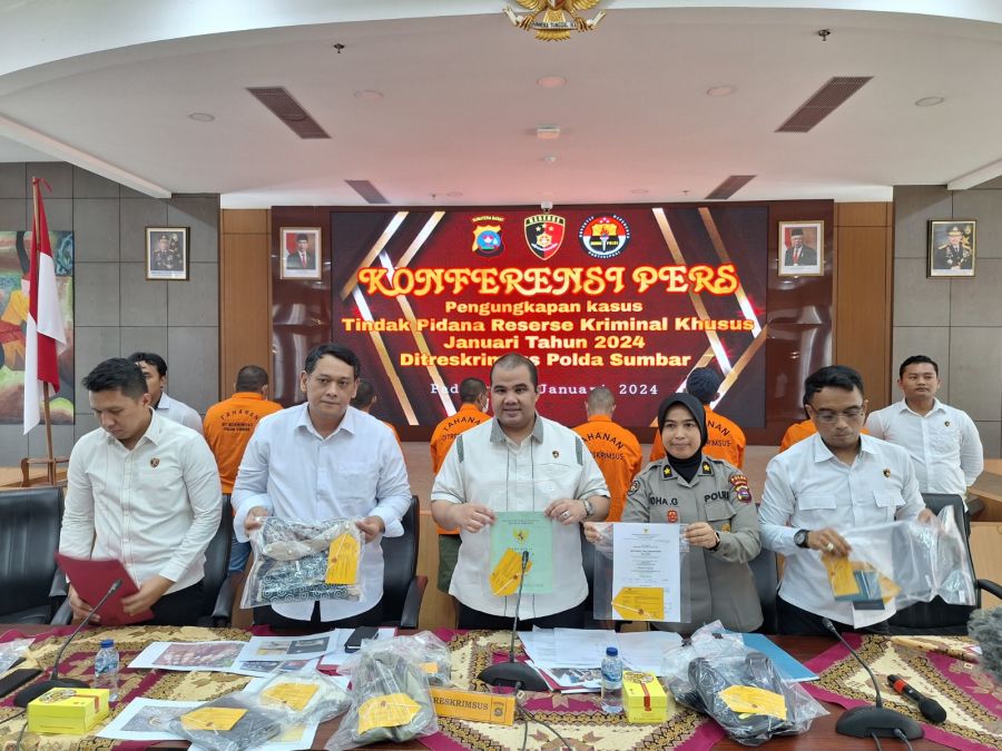 Konferensi Pers Ditreskrimsus Polda Sumbar, Selama Januari 2024 ungkap 24 Kasus