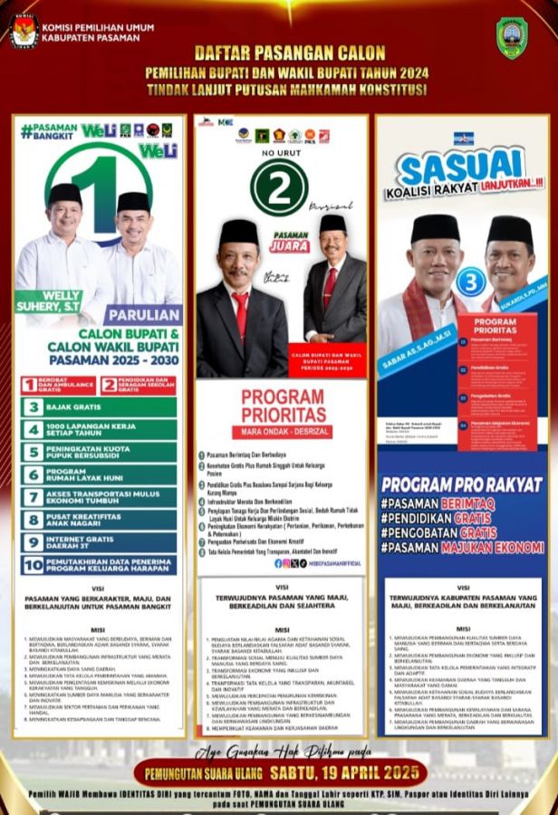 KPU Pasaman Himbau Masyarakat Datangi TPS Saat PSU Pilkada