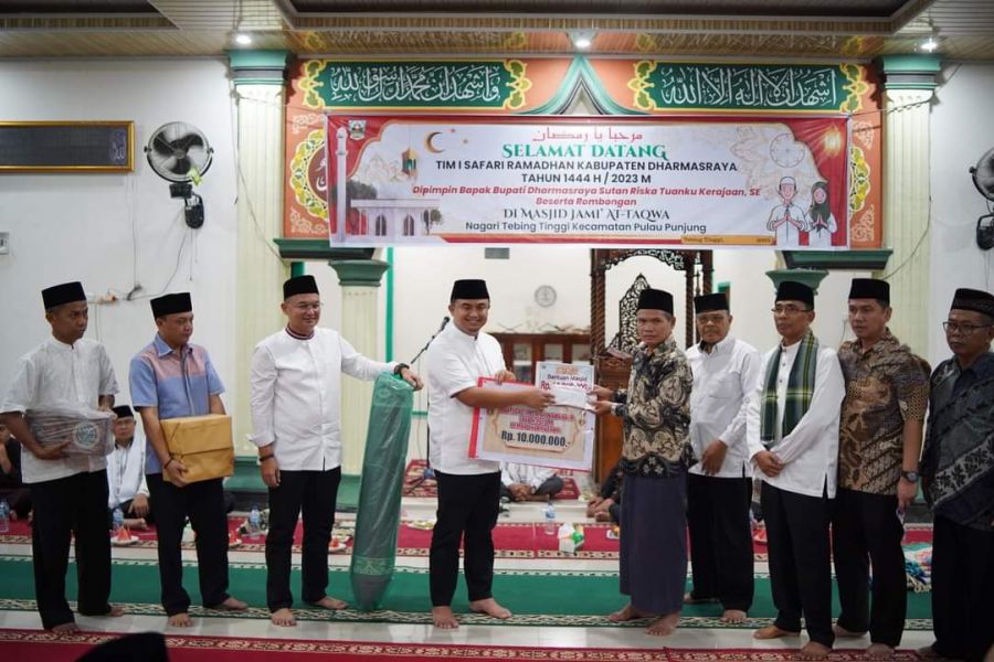 Kunjungan Terakhir Safari Ramadhan 1444 H Pemerintah Kab Dharmasraya di Mesjid At Taqwa