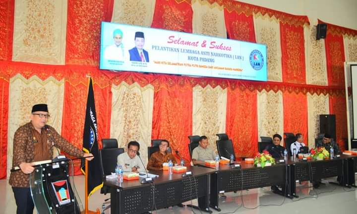 LAN Kota Padang Dikukuhkan, Sekdako Andree Algamar: Mari Tingkatkan Upaya Berantas Narkoba!