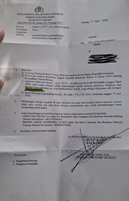 Laporan Pengusaha Travel Kepada Oknum Polisi Naik ke Penyelidikan, Polresta Padang Kumpulkan Bukti