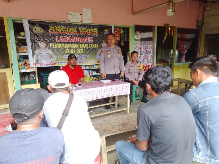 Larang Aktivitas Tambang Ilegal, Polsek Talamau, Polres Pasbar Gelar Sosialisasi Larangaran PETI