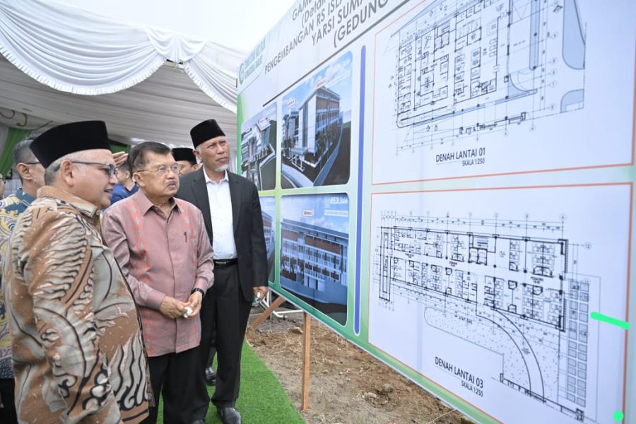 Mahyeldi Dampingi JK dalam Peletakan Batu Pertama Gedung Baru RSI Ibnu Sina Padang Panjang